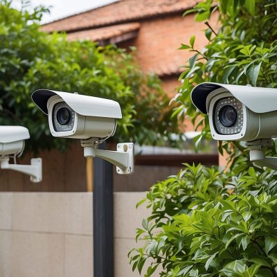 CCTV cameras are installed in the garden.